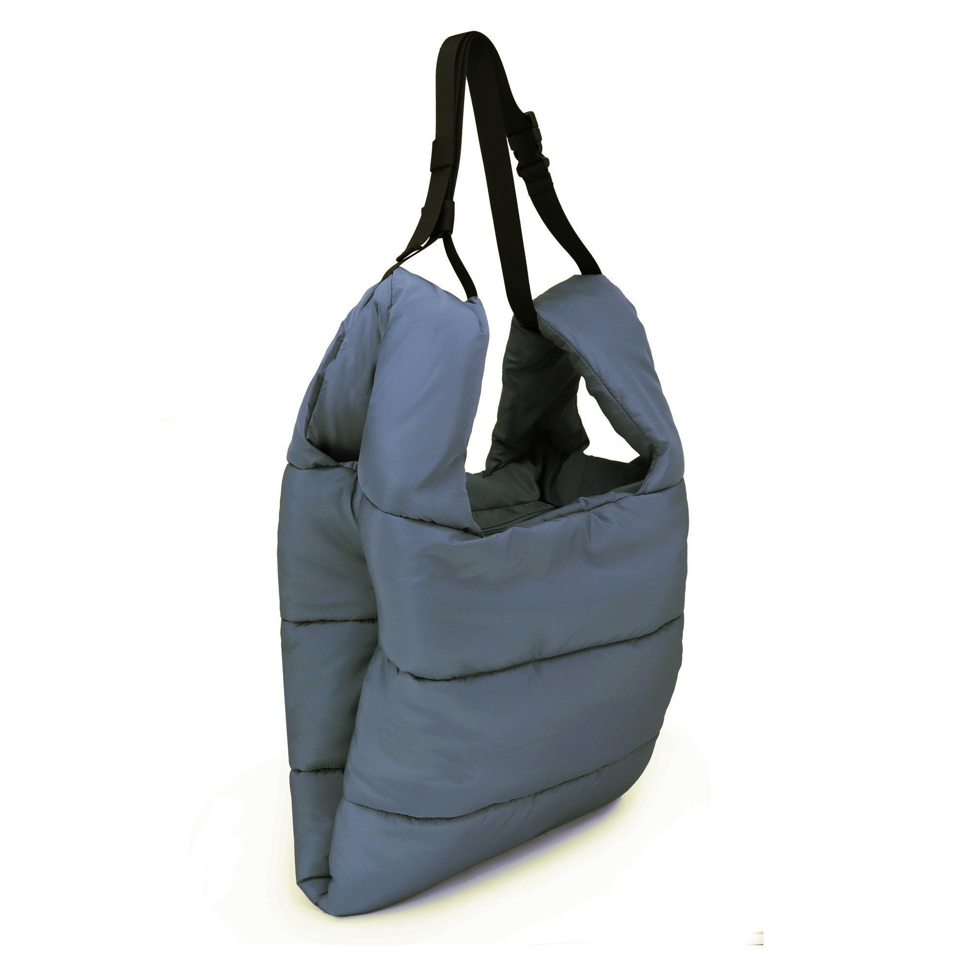 ZURI große puffy crossbody Nylonbeutel smoke blue